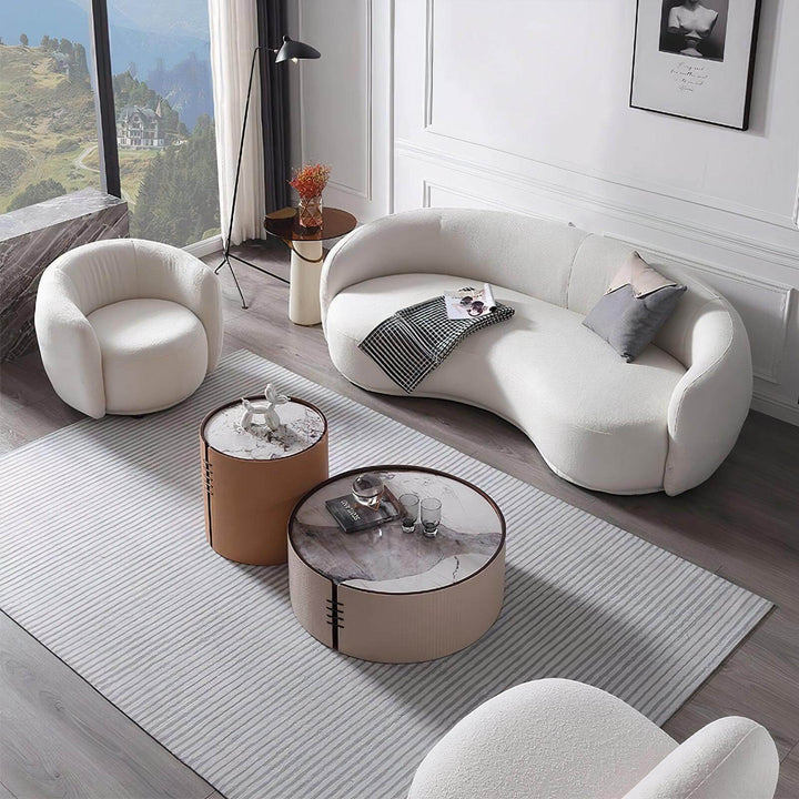 Curved Sofa - Living Room Sofa Set in a stylish modern living room with plush seating and elegant decor.