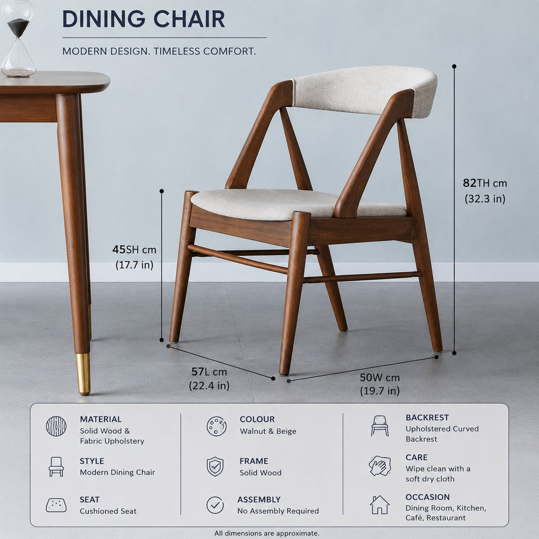 Wooden Dining Chair | Upholstered Chair — Mid-Century Dining Room