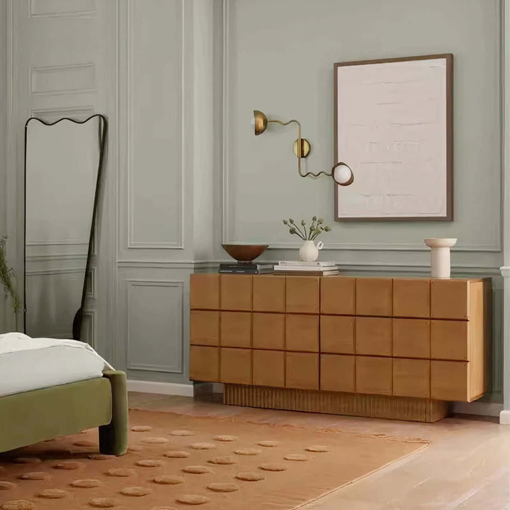Entryway Cabinet - Elegant & Functional displayed in a modern interior with warm tones and minimalist design.