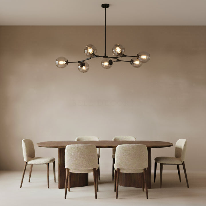 Glass Chandelier | Globe Pendant Light — Mid-Century Dining Room