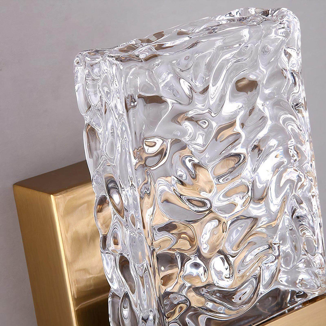 Glass Wall Lights - Wall Sconce Light Shades featuring textured glass and gold accents, ideal for modern interior decor.