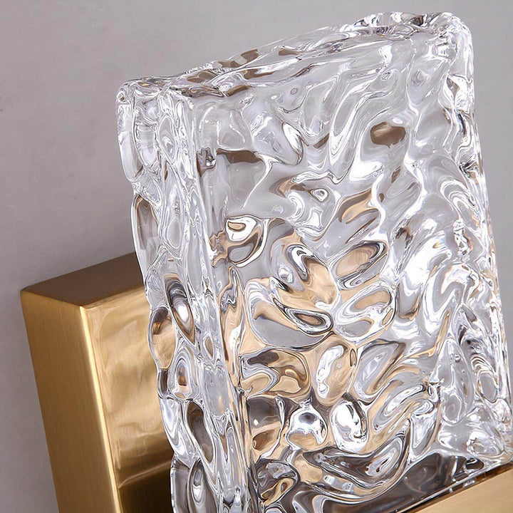 Glass Wall Lights - Wall Sconce Light Shades featuring textured glass and gold accents, ideal for modern interior decor.