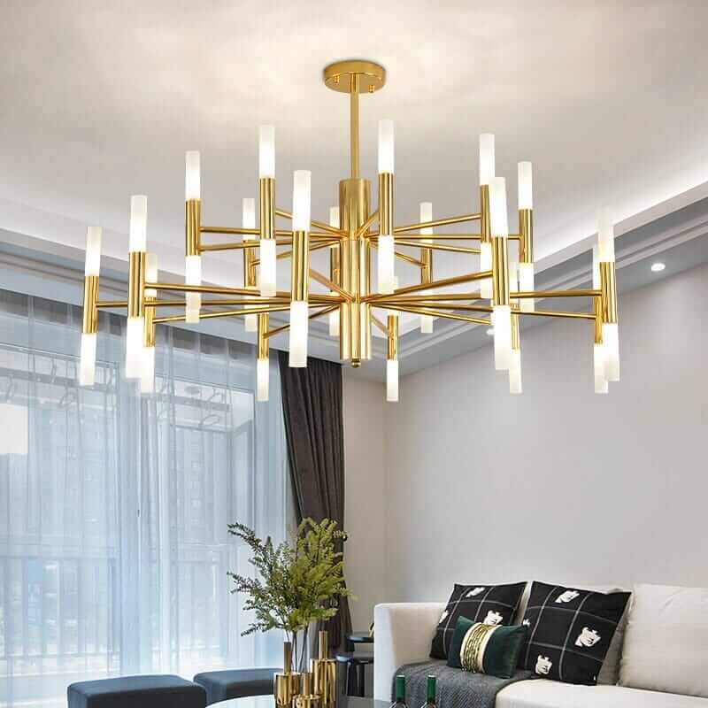 Fernandez Designer Gold LED Ceiling Light, modern luxury chandelier for stylish home decor