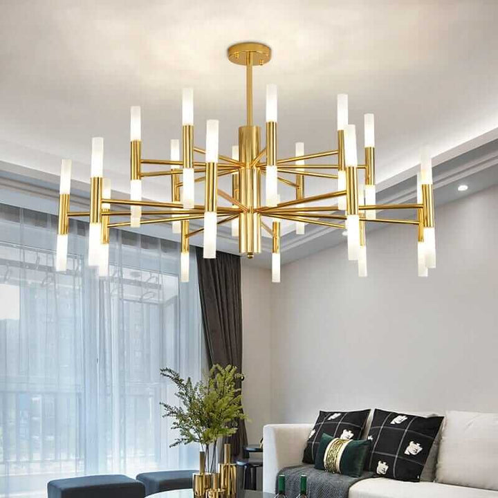 Fernandez Designer Gold LED Ceiling Light, modern luxury chandelier for stylish home decor