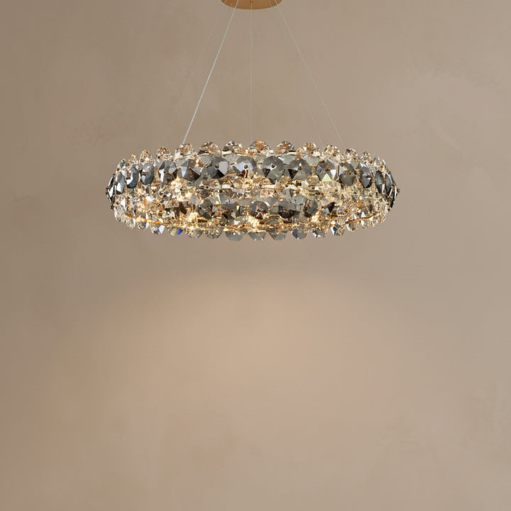 Crystal Chandelier | Gold LED Pendant Light — Organic Modern Dining