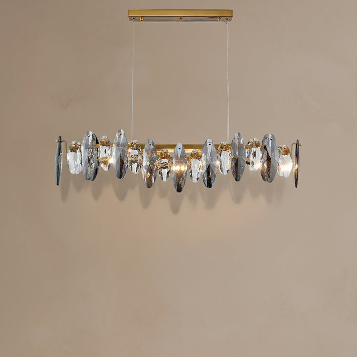 Gold Crystal Chandelier | LED Pendant Light — Organic Modern Dining