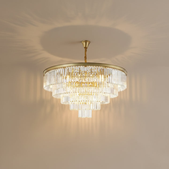 Crystal Chandelier | Gold Ceiling Light — Organic Modern Dining Room