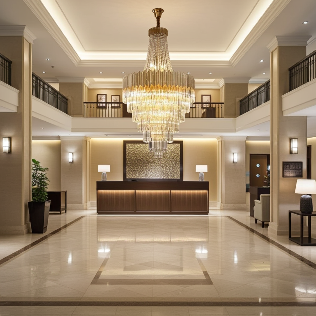 Gold Crystal Chandelier | Staircase LED Light — Organic Modern Foyer