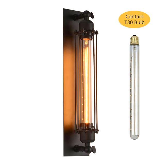 Industrial Wall Light | Black Cage Wall Sconce — Vintage Edison Hallway