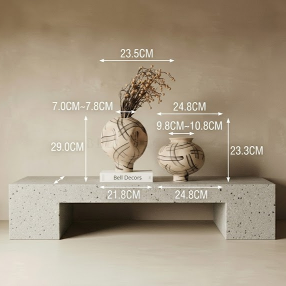 Ceramic Vase Set | Decorative Vase Pair — Japandi Living Room