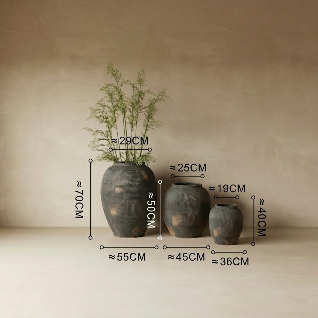 Large Ceramic Vase | Floor Vase Set — Organic Modern Living Room