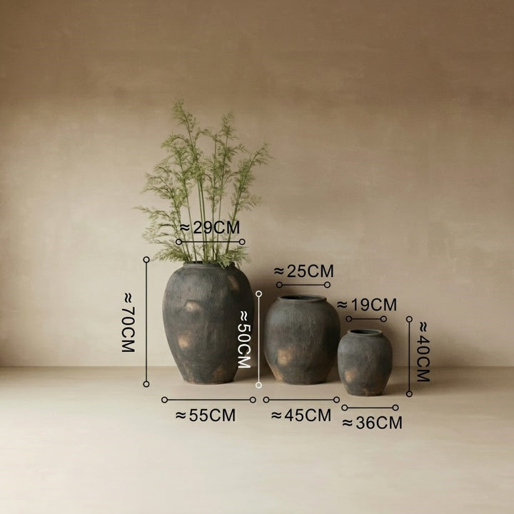 Large Ceramic Vase | Floor Vase Set — Organic Modern Living Room