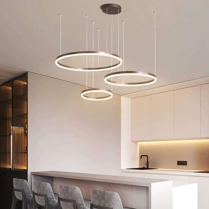 LED Ring Chandelier | Circular Pendant Ceiling Light — Modern Dining Room