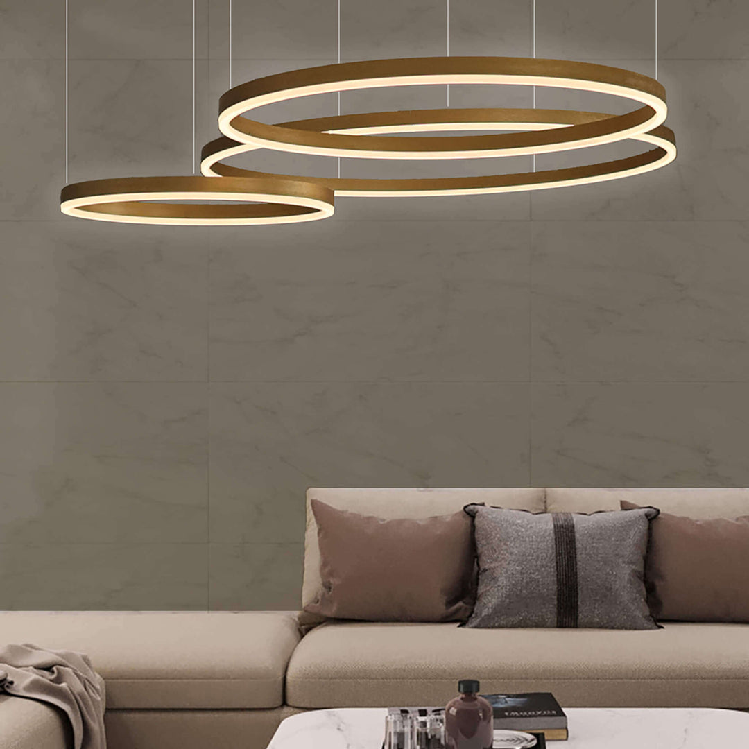 LED Ring Chandelier | Circular Pendant Ceiling Light — Modern Dining Room