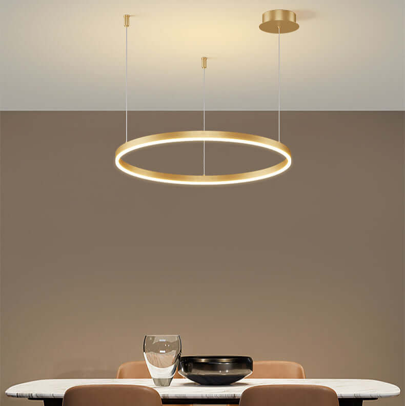 LED Ring Chandelier | Circular Pendant Ceiling Light — Modern Dining Room