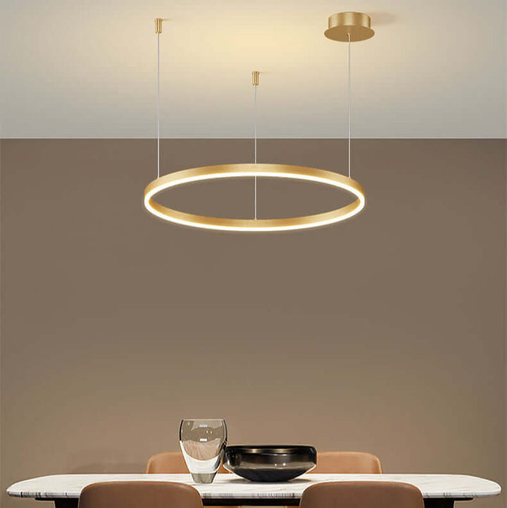LED Ring Chandelier | Circular Pendant Ceiling Light — Modern Dining Room