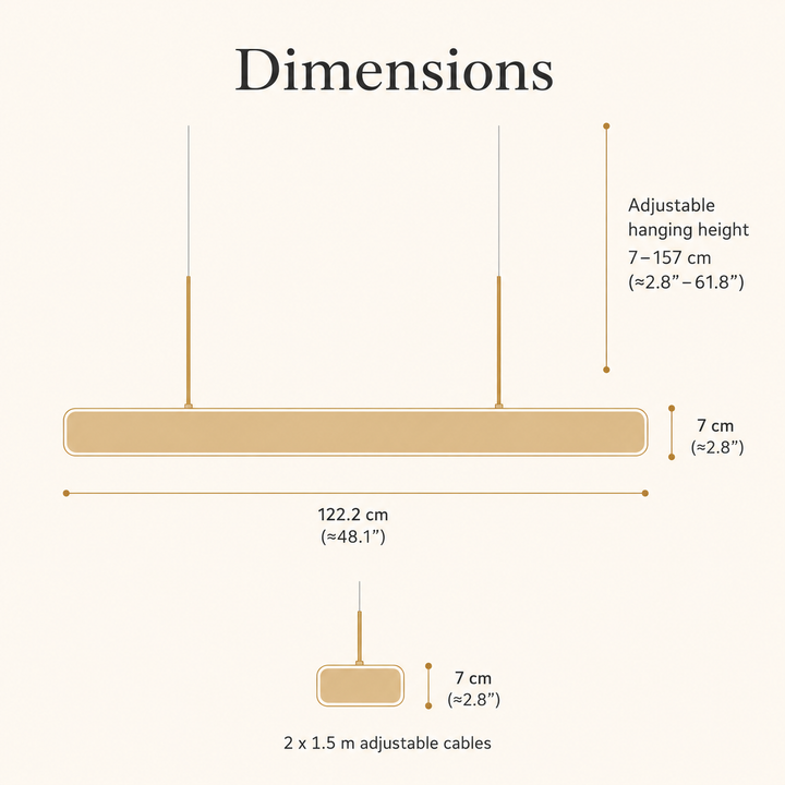 Linear Pendant Light | Dining Room Chandelier — Japandi Dining Room