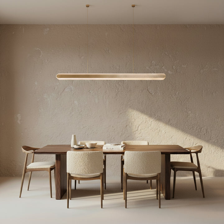 Linear Pendant Light | Dining Room Chandelier — Japandi Dining Room