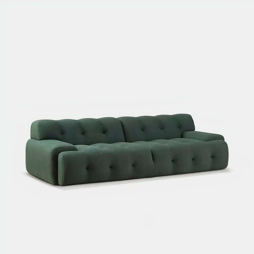 Living Room Sofa Set - Perfect For Your Home in botanical green upholstery, showcasing contemporary design and comfort.