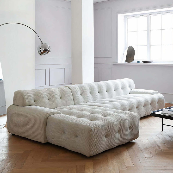 Living Room Sofa Set - Perfect For Your Home, oversized contemporary design in crystal white upholstery.