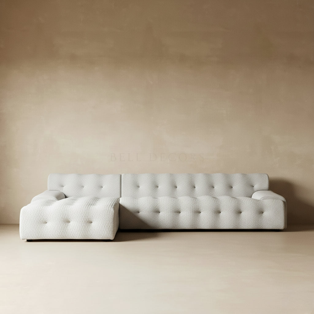 Living Room Sofa Set - Perfect For Your Home in luxurious crystal white upholstery.