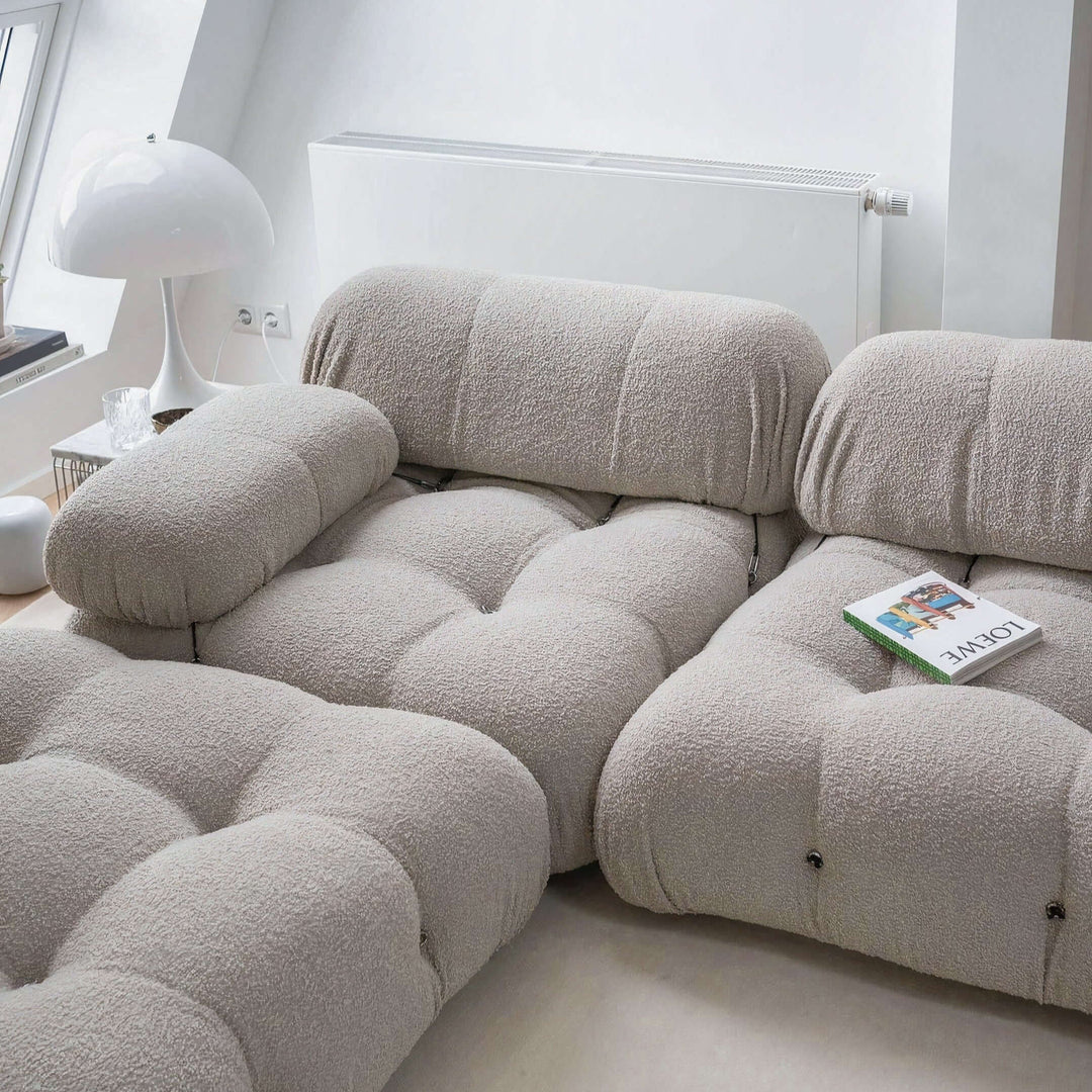 Fabric Sofa - Living Room Sofa Set featuring plush, tufted design in a cozy, neutral color scheme.