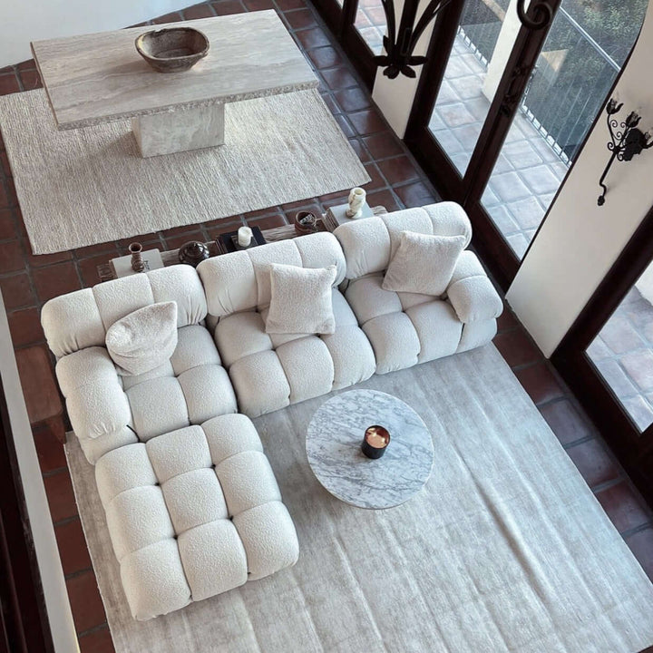 Fabric Sofa - Living Room Sofa Set in a stylish modern setting with plush cushions and a cozy layout.