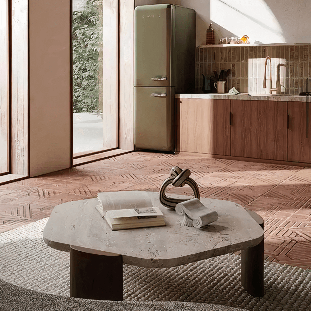 Marble Coffee Table - Coffee Table Decor Ideas in a modern living room with unique design and natural materials.