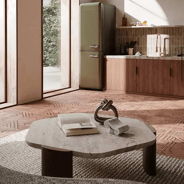 Marble Coffee Table - Coffee Table Decor Ideas in a modern living room with unique design and natural materials.