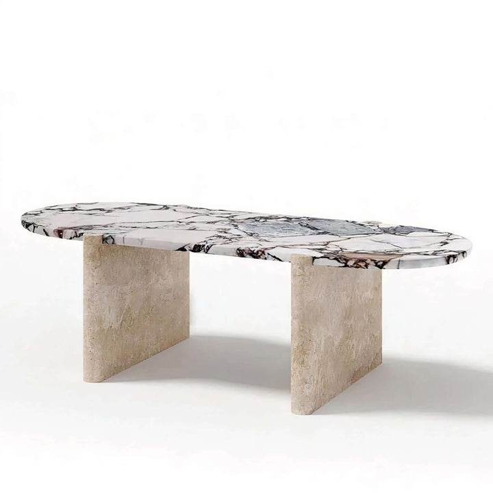 Marble Dining Table Set For 6 - Contemporary Dining with unique geological patterns and durable design.