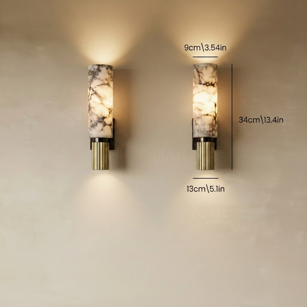 Marble Wall Light | Brass Wall Sconce — Organic Modern Bedroom
