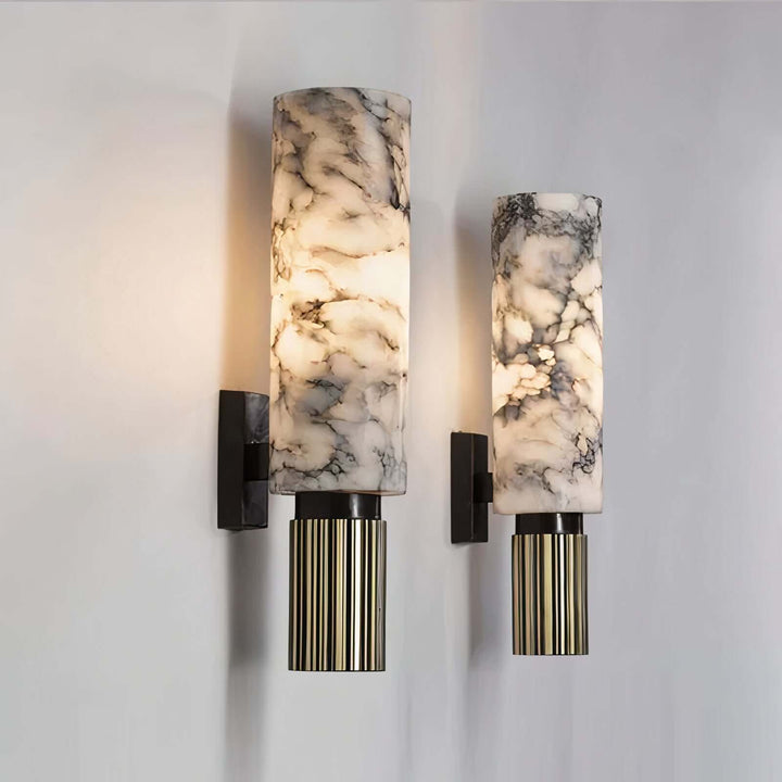 LED Lighting Wall Art - LED Light On Wall featuring elegant black marbled look and luxe copper base.