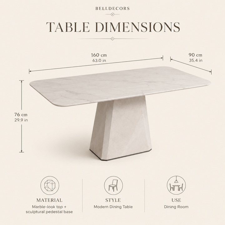 Marble Dining Table | Rectangular Dining Table — Organic Modern Dining