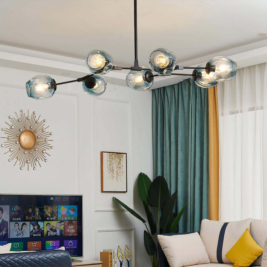Bubble Chandelier - Foyer Chandelier featuring translucent bulbs and elegant design in a modern living room.