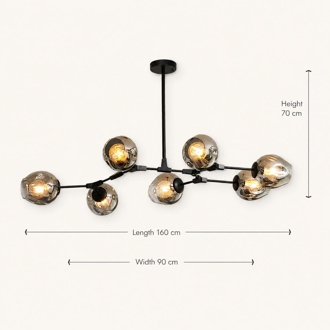Glass Chandelier | Globe Pendant Light — Mid-Century Dining Room
