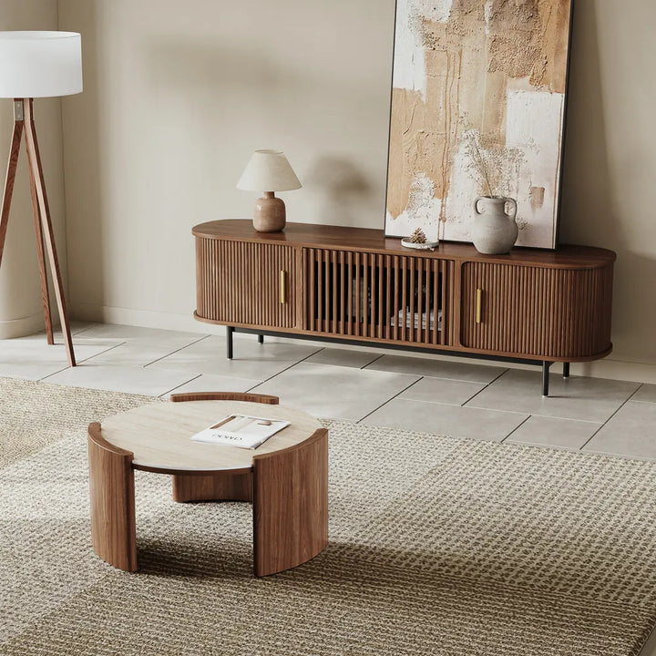 Wood TV Stand | Media Console Cabinet — Mid-Century Living Room