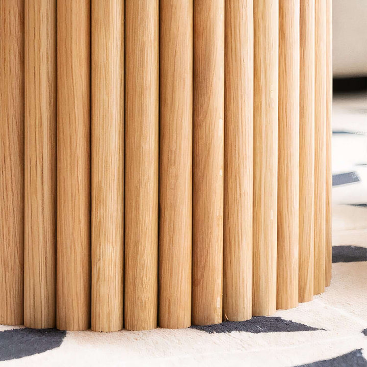 Marble Coffee Table - Coffee Table In Marble base detail showcasing warm ashwood structure and modern design.