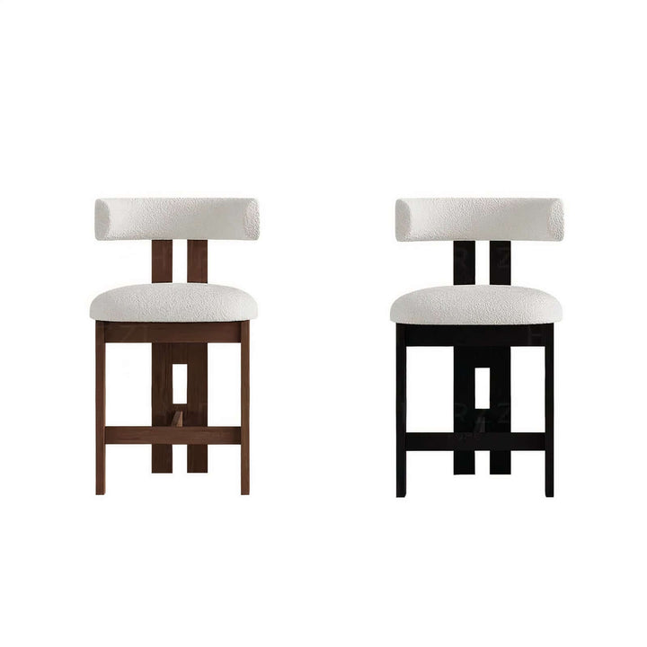 Bar Stools For Kitchen Island - Modern Bar Stools in walnut and black finishes with plush cushions.