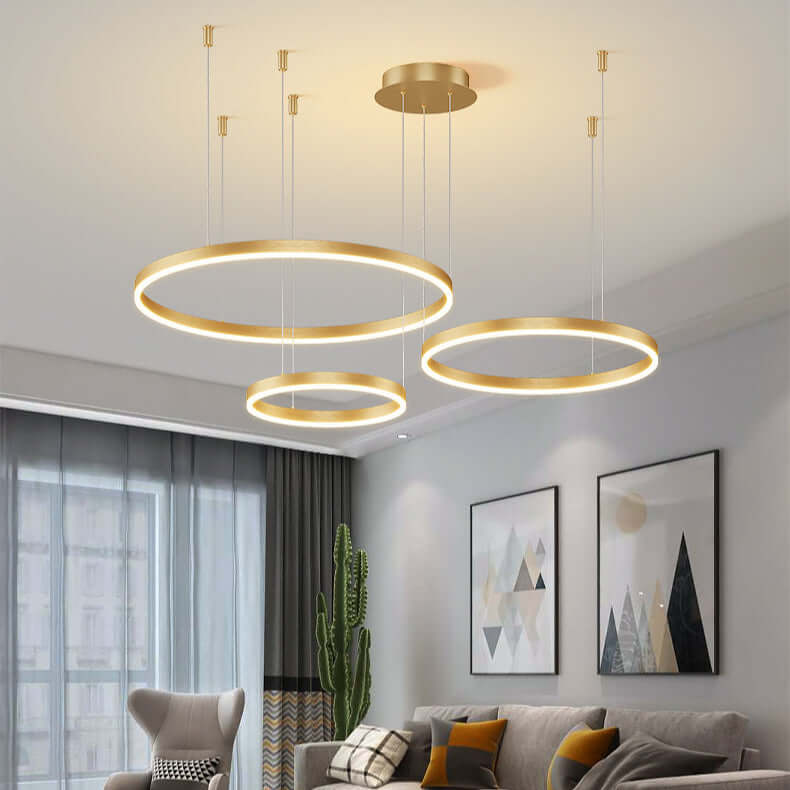 LED Ring Chandelier | Circular Pendant Ceiling Light — Modern Dining Room