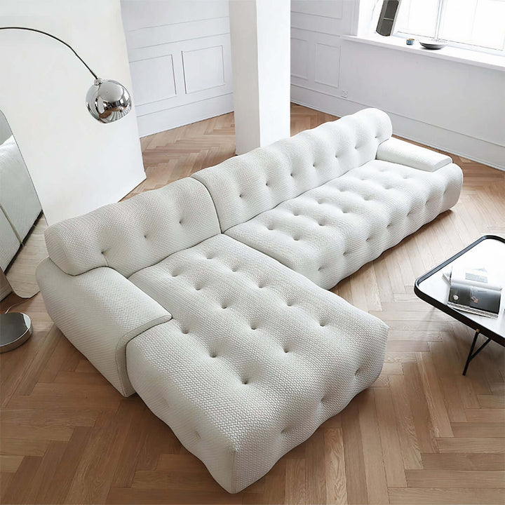 Living Room Sofa Set - Perfect For Your Home in luxurious crystal white upholstery.