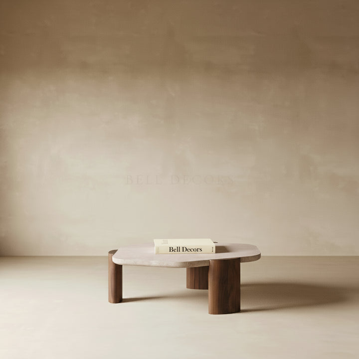 Marble Coffee Table - Coffee Table Decor Ideas featuring a unique design with marble top and solid wood legs.