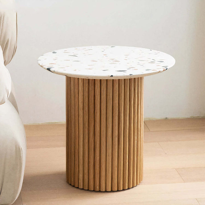 Marble Coffee Table - Coffee Table In Marble with a speckled marble top and warm ashwood base, perfect for modern living spaces.