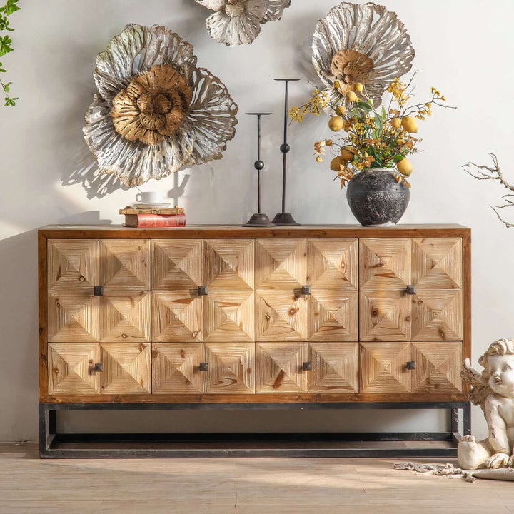 Modern TV Stand - Dining Room Cabinet showcasing intricate wood design and elegant storage solutions.