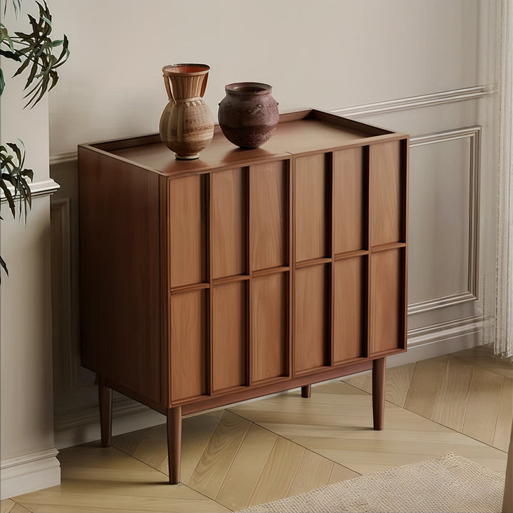 Side Table With Storage - Wood Side Table featuring rich walnut wood and elegant design for modern living spaces.
