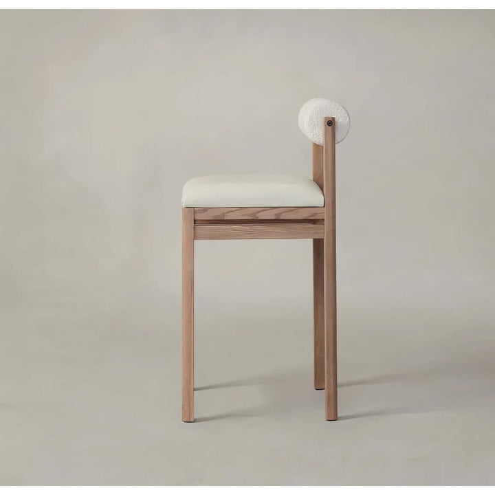 Wooden Bar Stool - Modern Bar Stools featuring a chic design with boucle and leather, perfect for any contemporary space.