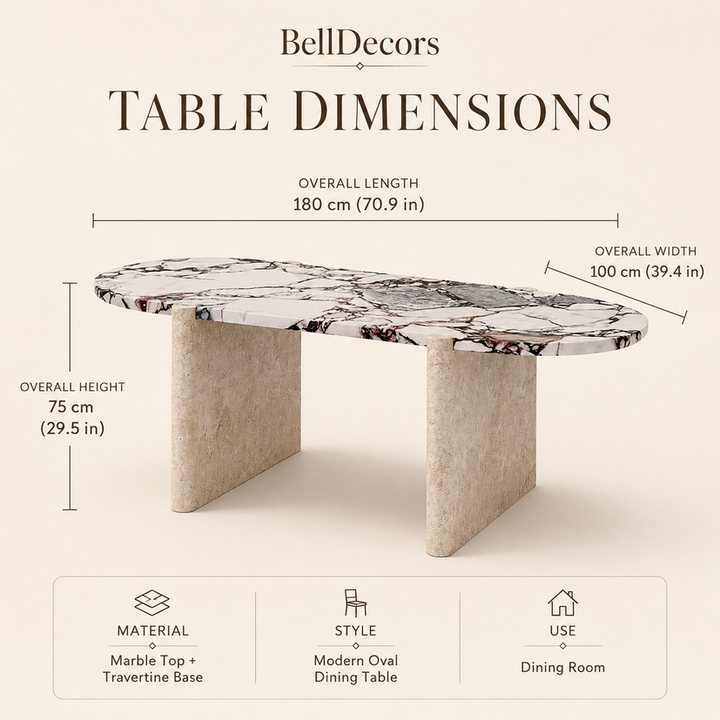 Marble Dining Table | Oval Dining Table — Organic Modern Dining Room