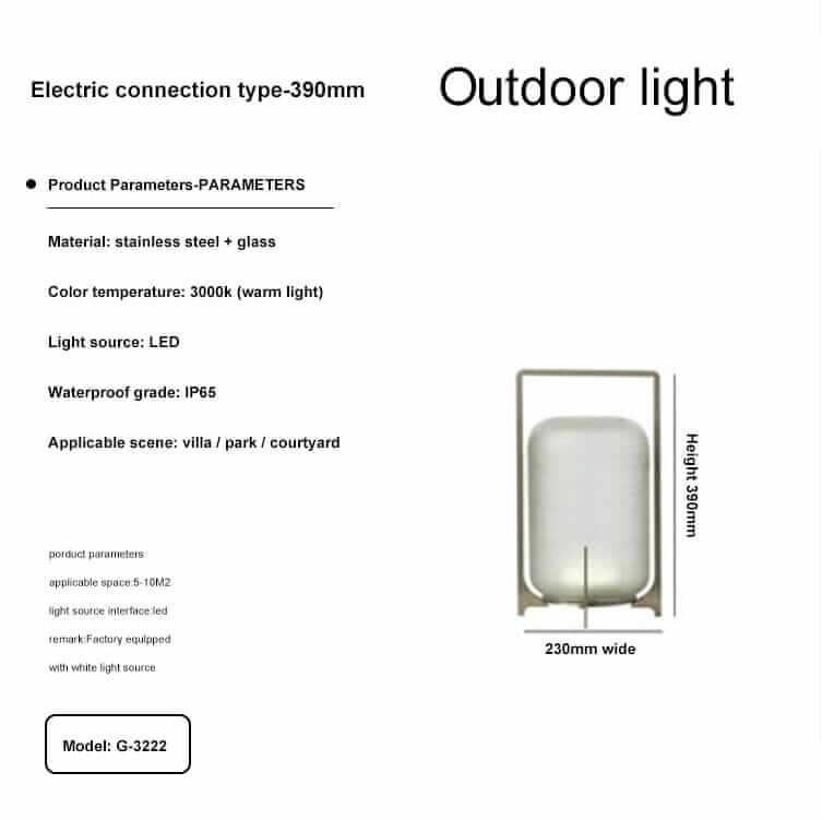 Outdoor Floor Lamp | Cordless LED Garden Lantern — Modern Patio Light