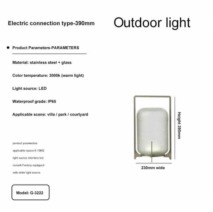 Outdoor Floor Lamp | Cordless LED Garden Lantern — Modern Patio Light