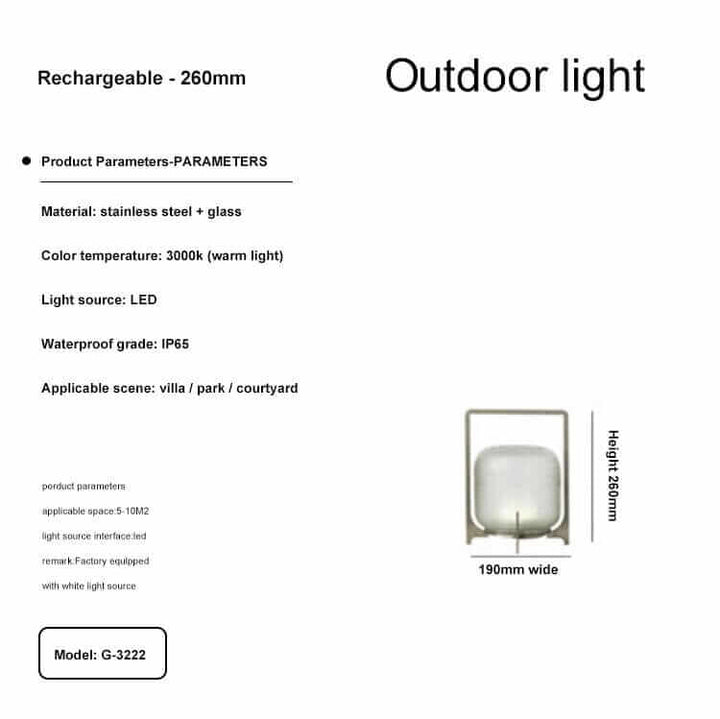 Outdoor Floor Lamp | Cordless LED Garden Lantern — Modern Patio Light