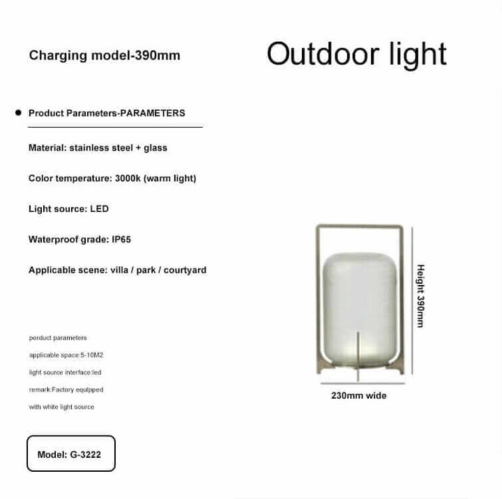 Outdoor Floor Lamp | Cordless LED Garden Lantern — Modern Patio Light
